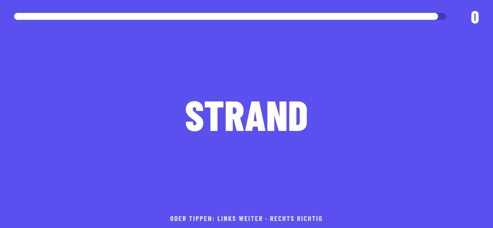Stirnraten: App-Ansicht