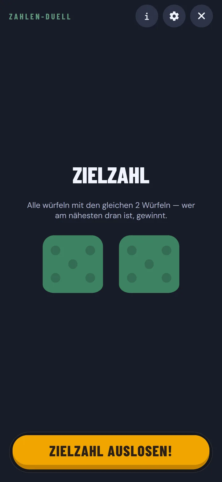 Zahlen-Duell: App-Ansicht