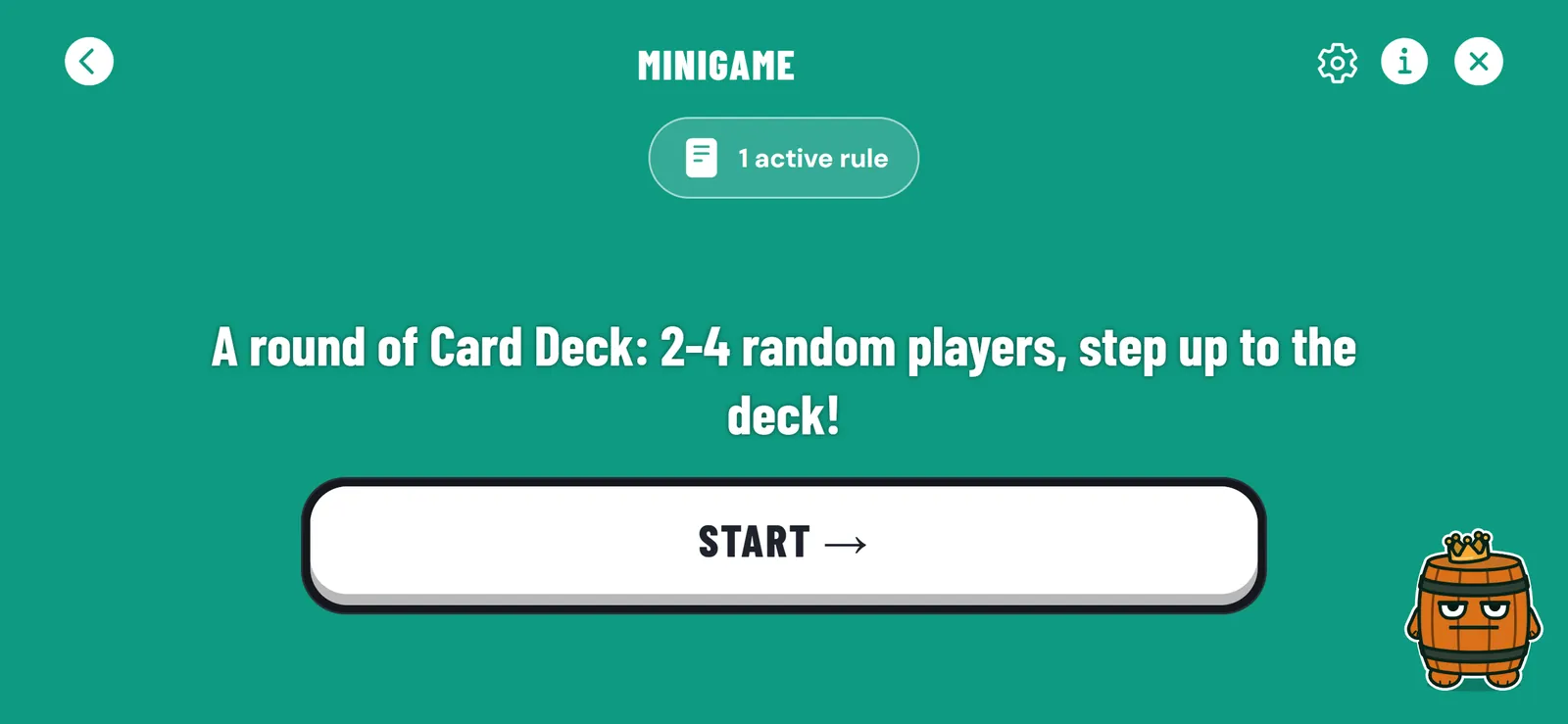 Mini-games in between. App screen