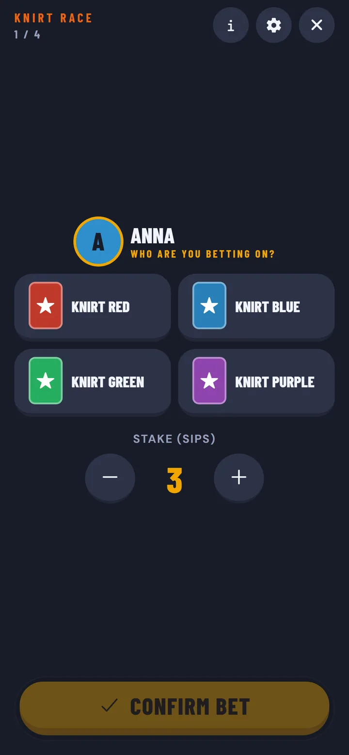 Knirt Race: app screen