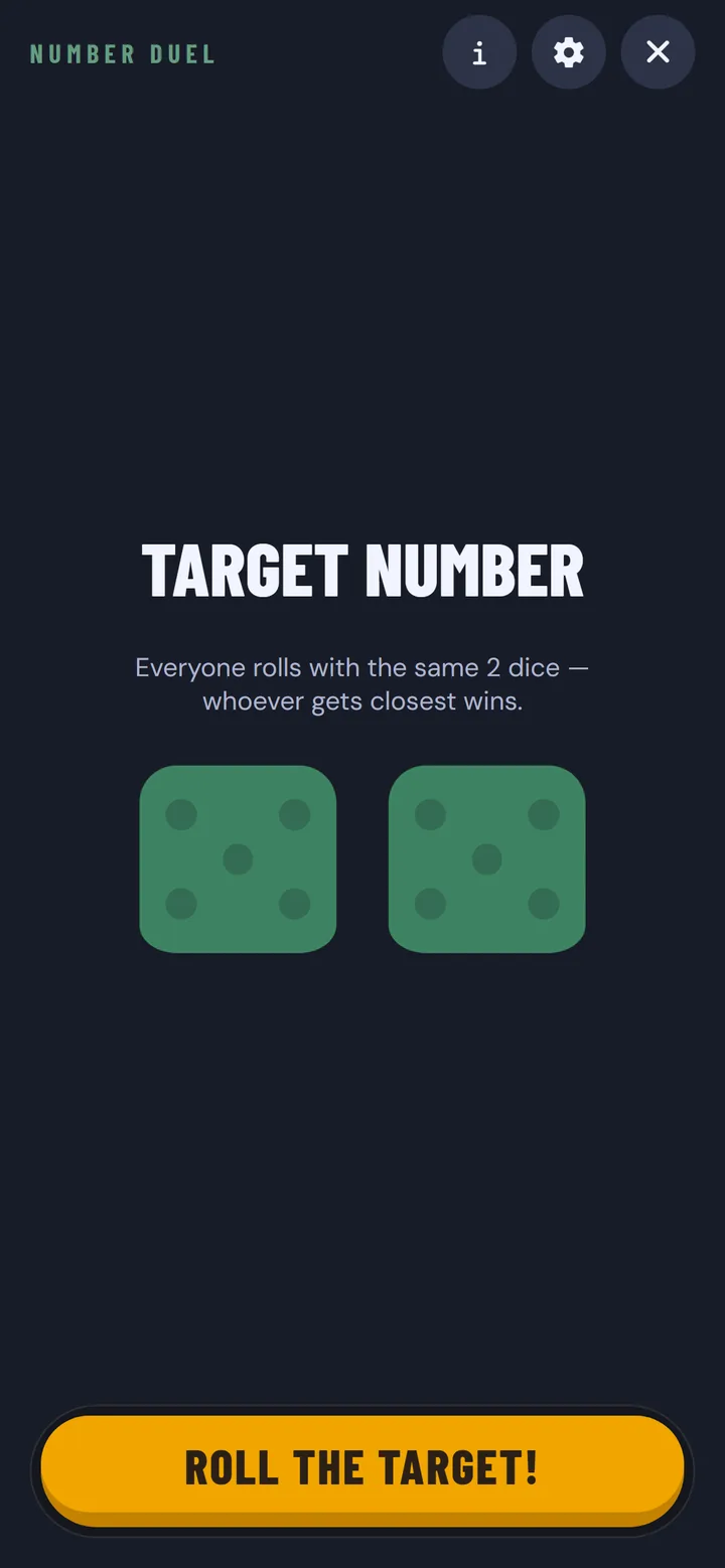 Number Duel: app screen